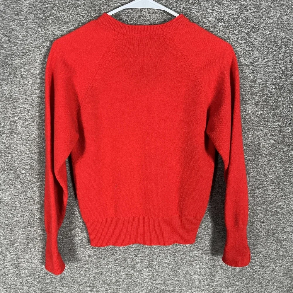 Peter Storm Sweater Mens Medium Red‎ V Neck 100% Pure New Wool Made Britain